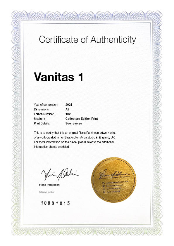 Vanitas Certificate