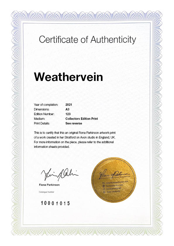 Weathervein Certificate